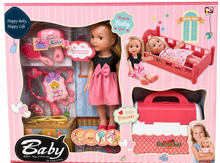 סט בובה עם עריסה ואביזרי טיפוח Baby Girl