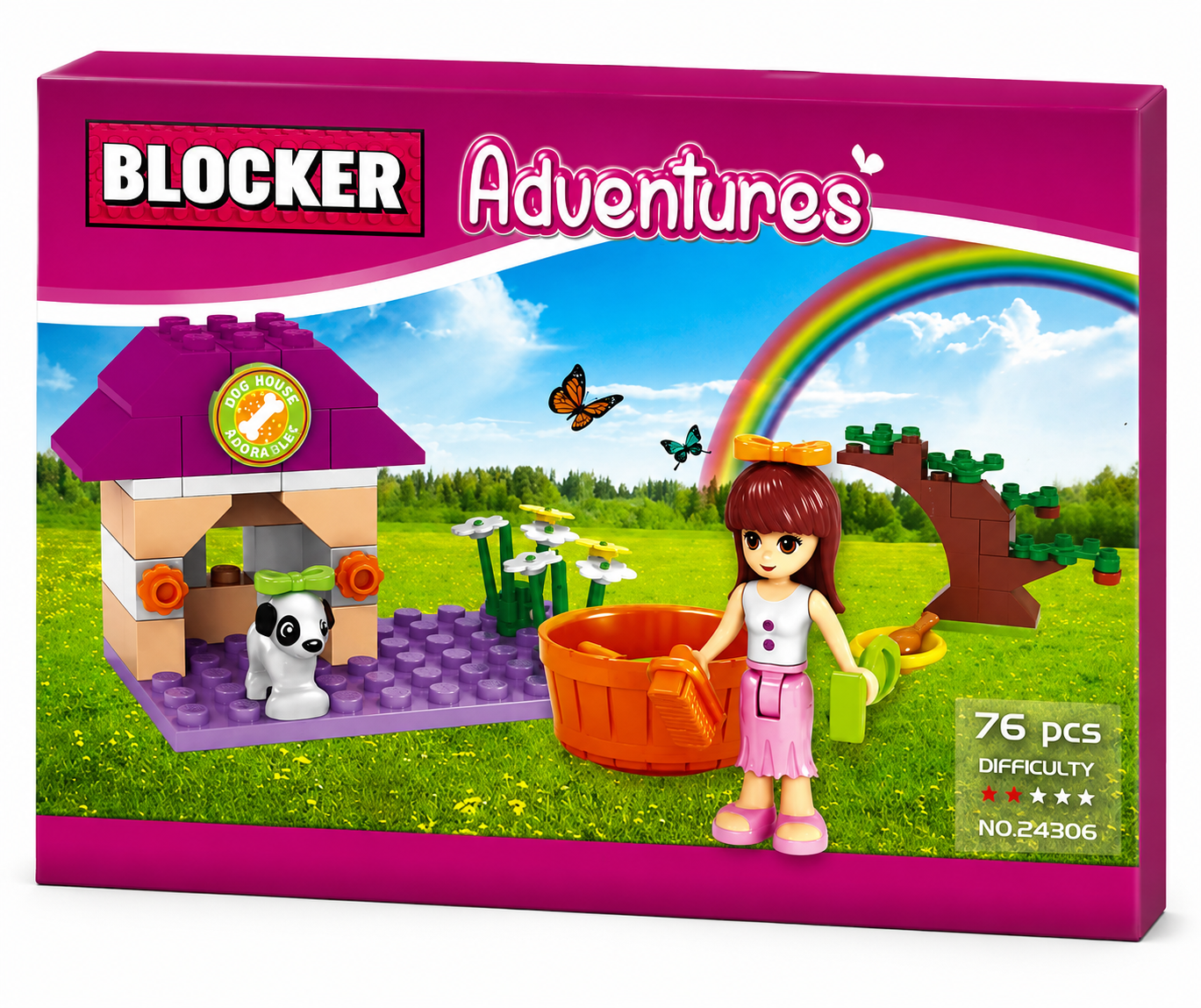 משחק הרכבה Blocker Adventures בית כלב 76 חלקים