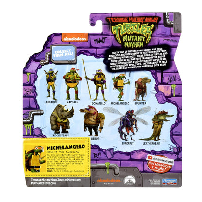 דמות Michelangelo צבי הנינג׳ה Mutant Mayhem עם אביזרים