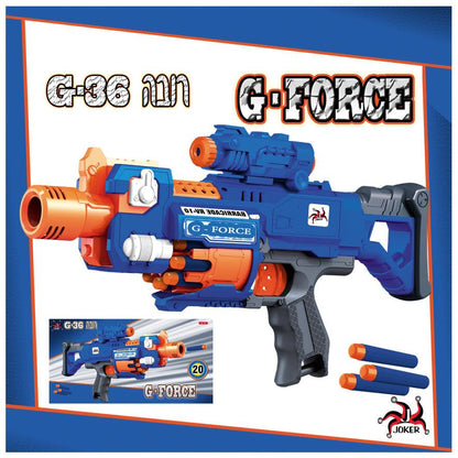 רובה חיצי ספוג כחול כתום G-FORCE G-36 מבית JOKER עם כוונת ו־20 חיצי ספוג, לגילאי 6+
