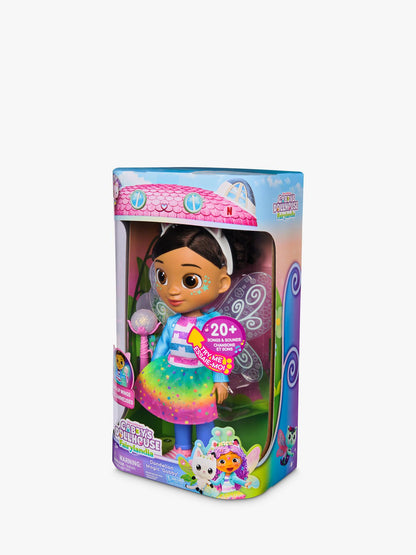 בובת Gabby's Dollhouse Dandelion Magic Gabby עם כנפיים מאירות, שרביט ויותר מ־20 צלילים ושירים
