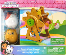 סט גלגל ענק Gabby's Dollhouse עם 3 תאי ישיבה ושתי דמויות חתלתולים לגיל 3+
