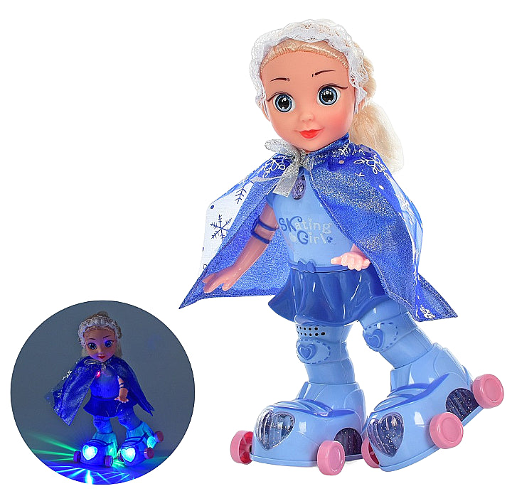 בובת החלקה על גלגיליות Skating Girl עם מוזיקה ואורות