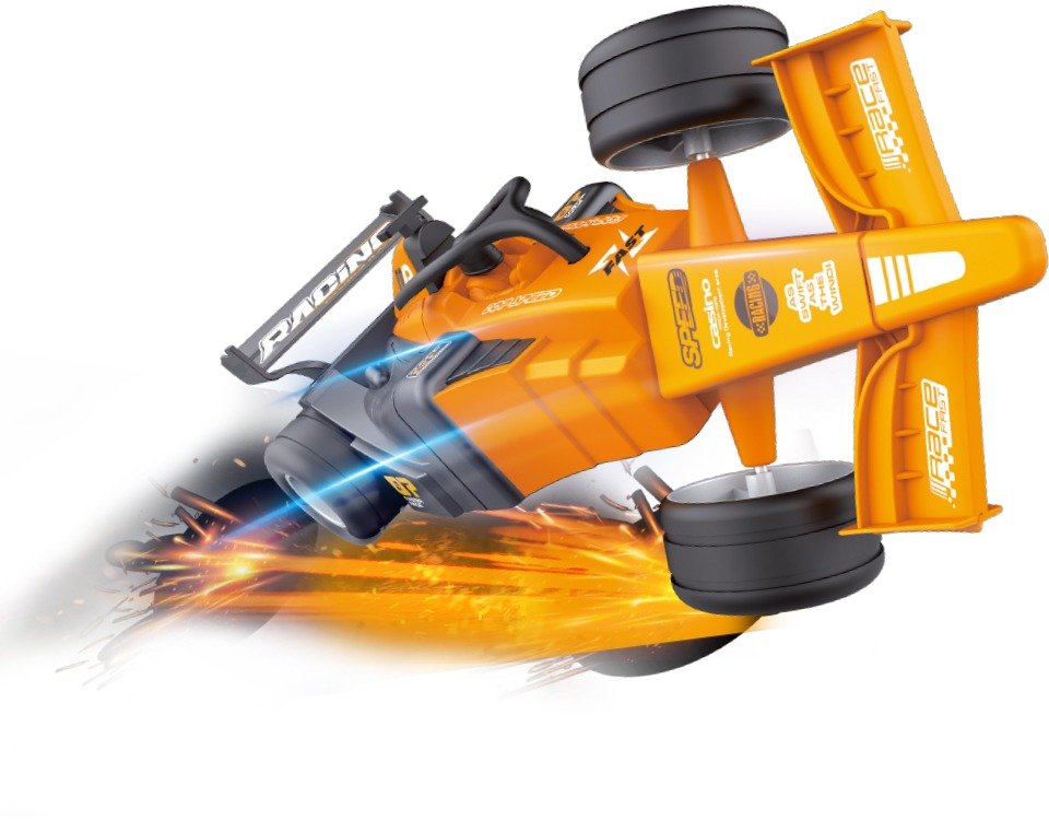 Spinner F1 – מכונית פעלולים כתומה על שלט