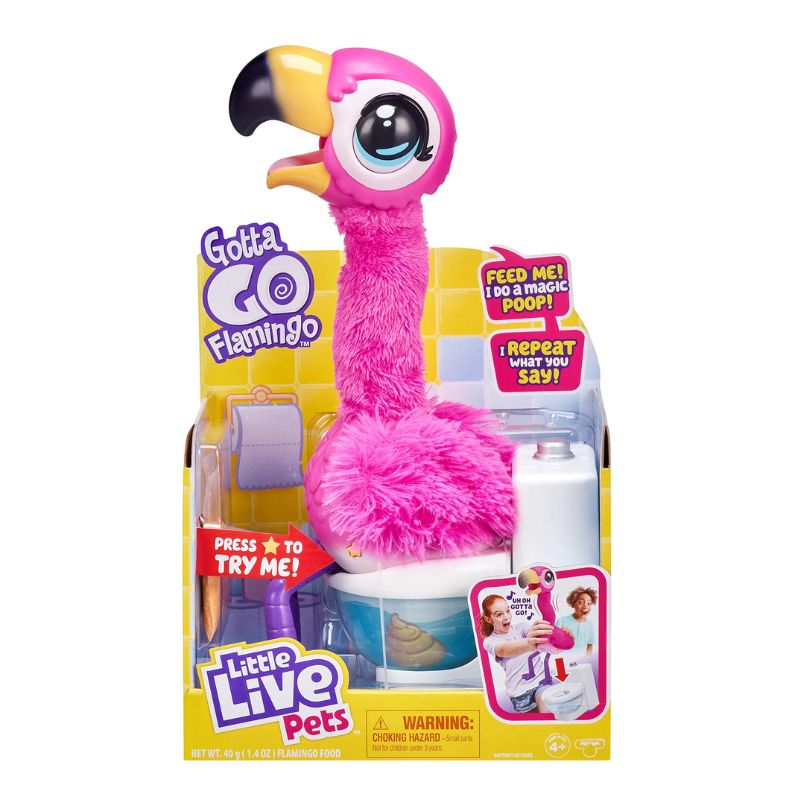 פלמינגו אינטראקטיבי Sherbet מסדרת Little Live Pets עם אסלה, מזון ואביזרי האכלה