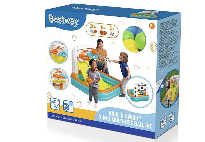 Bestway Kick ’N Swish – בריכת כדורים 3 ב-1 לילדים