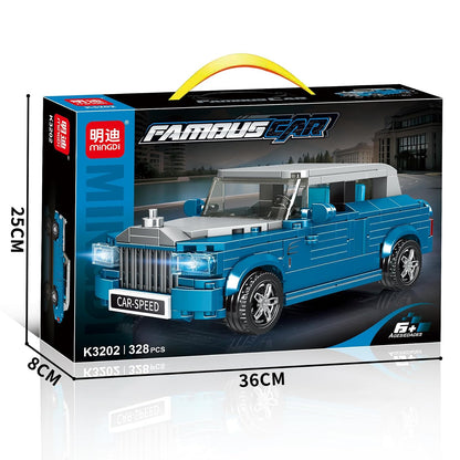 ערכת הרכבה MingDi Famous Car לבניית מכונית יוקרה כחולה מ-328 חלקים לגיל 6+
