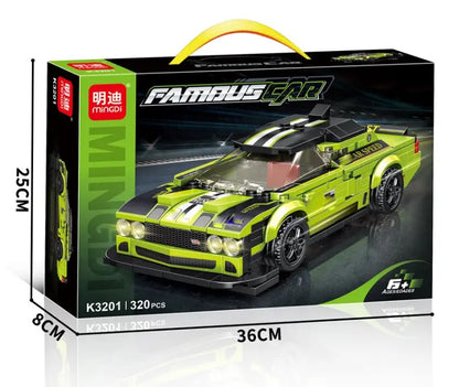 ערכת הרכבה MingDi Famous Car לבניית מכונית ספורט ירוקה מ-320 חלקים לגיל 6+
