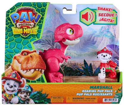סט PAW Patrol The Dino Movie עם מרשל ודינוזאור T-Rex שואג עם אפקטי קול ותנועה

