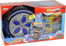 City Action X8 Racers – מסלול מכוניות בצורת גלגל עם 8 רכבים