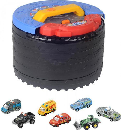 City Action X8 Racers – מסלול מכוניות בצורת גלגל עם 8 רכבים